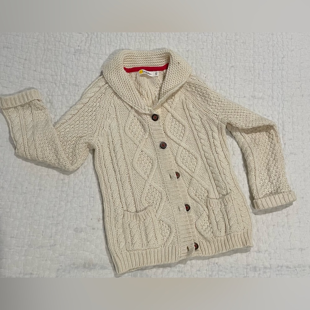 Size 3-4 cable knit button up sweater